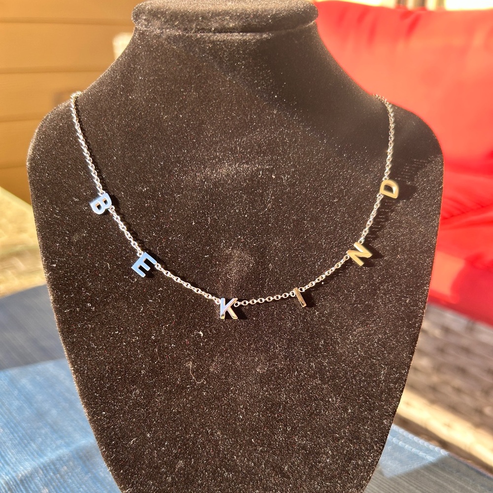 NWT 16” Oak & Ivy Be Kind Letter Charm Necklace - Silver